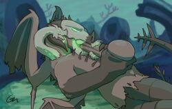 anthozoan anthro anus autofellatio ball_grab balls big_balls cheek_lick cnidarian coral dragon face_lick genitals gin_(feather_trail) guild_wars licking living_tongue male marine masturbation membrane_(anatomy) membranous_wings multi_head multi_tail mythological_creature mythological_scalie mythology oral oral_masturbation penile penile_masturbation ruins scalie solo tail tongue undead wings zhaitan