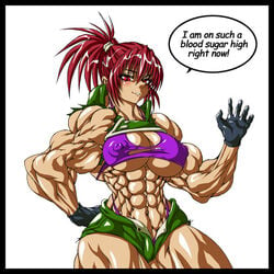 alternate_costume biceps extreme_muscles king_of_fighters leona_heidern muscle muscular_female orochi_leona purukogi snk