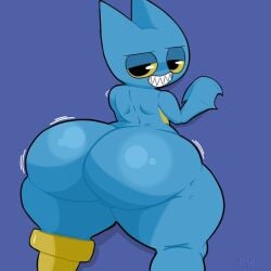 2025 adorabat anthro artist_request ass badgerclops bat bent_over big_butt black_eyes blue_background blue_body cartoon_network clapping_ass clapping_buttocks ellipsis english_text exclamation_point eye_patch eyewear female glistening glistening_butt green_sclera hi_res huge_butt huge_hips huge_thighs looking_at_viewer mammal mao_mao:_heroes_of_pure_heart missing_leg offscreen_character pegleg question_mark sheriff_mao_mao_mao smile smiley_face solo speech_bubble text thick_thighs treasure treasure_chest wide_hips yellow_sclera