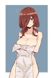 1girls after_bath almost_naked almost_nude bare_arms bare_chest bare_hands bare_hips bare_shoulders bare_skin big_breasts blue_background blue_eyes blue_eyes_female breasts brown_eyebrows brown_hair brown_hair_female busty busty_female busty_girl busty_teen cleavage collarbone covering covering_breasts covering_chest covering_nipples covering_self curvaceous curvaceous_body curvaceous_female curvaceous_figure curvaceous_hips curvaceous_teen curvy curvy_body curvy_female curvy_figure curvy_hips curvy_teen elbows exposed_arms exposed_chest exposed_hips exposed_shoulders exposed_skin female female_focus female_only fingers fumato go-toubun_no_hanayome hair_between_eyes hair_over_one_eye hiding_breasts high_resolution high_school_student highres holding_towel hourglass_figure large_breasts lean_figure long_hair looking_at_viewer mostly_nude nakano_miku naked naked_female naked_woman narrow_waist nearly_nude nude nude_female nudity plump_breasts practically_nude school_girl shoulders simple_background slender_body slender_waist slim_waist solo standing teen_girl teenage_girl teenage_tits teenager thick_thighs thighs towel towel_only towel_over_breasts upper_body white_background white_towel wide_hips young_female young_woman