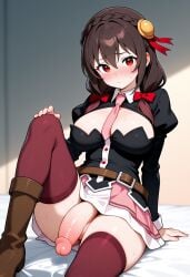 ai_generated big_ass big_breasts big_penis big_testicles blush brown_hair female futa_only futanari konosuba large_penis red_eyes solo stable_diffusion yunyun_(konosuba)