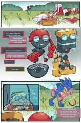 1girls 2025 2boys 3_toes amy_rose anthro blue_body blue_fur comic cubot dr._eggman english_text eulipotyphlan feet female female_penetrated fur grass group hedgehog hi_res hug human implied_masturbation kissing machine male male/female male_penetrating male_penetrating_female mammal masturbation multiple_boys nude orbot pawpads penetration pink_body pink_fur plant public public_nudity public_sex robot sega sex signature sonbaensfw sonic_(series) sonic_the_hedgehog sonic_the_hedgehog_(series) text toes vaginal_penetration voyeur
