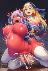 ai_generated blood blood_drip demon demon_girl futanari intersex nun rape raped_by_futa