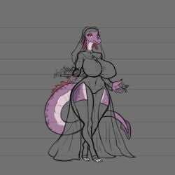 arsfromnowhere_(artist) big_breasts furry gigantic_breasts huge_bgeasts lizard lizard_girl lizard_humanoid milf mommy mommy_kink monk monster monster_girl nun nun_outfit sketch tail thick thick_ass thick_legs