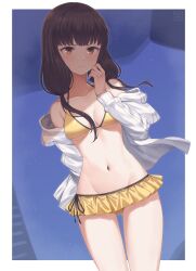 1girls bare_belly bare_chest bare_hands bare_hips bare_legs bare_midriff bare_navel bare_shoulders bare_skin bare_thighs belly belly_button breasts brown_eyebrows brown_eyes brown_eyes_female brown_hair brown_hair_female collarbone curvaceous curvaceous_body curvaceous_female curvaceous_figure curvaceous_hips curvaceous_teen curvaceous_thighs curvy curvy_body curvy_female curvy_figure curvy_hips curvy_teen curvy_thighs elbows exposed_belly exposed_chest exposed_hips exposed_legs exposed_midriff exposed_navel exposed_shoulders exposed_skin exposed_thighs female female_focus female_only fingers frown frown_eyebrows frowning frowning_at_viewer fumato groin head_tilt high_resolution high_school_student highres hourglass_figure iino_miko kaguya-sama_wa_kokurasetai_~tensai-tachi_no_renai_zunousen~ lean_figure long_hair looking_at_viewer medium_breasts midriff narrow_waist navel petite petite_body petite_breasts petite_female petite_girl petite_tits purple_background school_girl shoulders simple_background slender_body slender_waist slim_waist solo standing teen_girl teenage_girl teenager thigh_gap thighs tilted_head twintails twintails_(hairstyle) upper_body wide_hips young_female young_woman