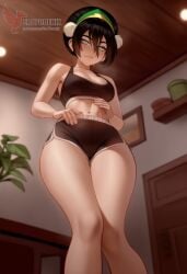 1girls 2d ai_generated ass avatar_the_last_airbender barefeet big_ass big_breasts breasts earth_kingdom erophoenix feet female female_focus full_body looking_at_viewer looking_back nickelodeon nude pale_skinned_female patreon_username smile soles solo solo_female sweat thick thick_thighs toes toph_bei_fong uncensored