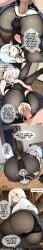 1boy 2boys absurd_res absurdres after_anal after_sex ahe_gao ai_assisted ai_generated anal anal_sex balls big_ass black_bra black_panties black_pantyhose blush bright_colors comic crossdressing cum cum_in_ass dark_eyes deep_anal drool english_text female femboy feminine_body feminine_boy feminine_male feminization flat_chest glow glow5x high_resolution highres inroom lip_expansion looking_at_viewer male original original_artwork original_character otoko_no_ko pantyhose room self_upload shiny_skin sissy skirt stomach_bulge text text_bubble tomgirl trap very_plump_lips watermark white_hair wide_hips