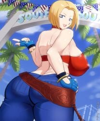 1girls alternate_version_available ass bbw belt big_ass big_breasts big_butt bimbo blue_eyes blue_mary bob_cut bra bracelets breasts bubble_ass bubble_butt busty butt child_bearing_hips choker collar darm_engine dat_ass dumptruck_ass dumptruck_butt erect_nipples erect_nipples_under_clothes fat_ass fatal_fury fatal_fury:_city_of_the_wolves female female_focus female_only fingerless_gloves gloves hand_on_hip hi_res high_resolution highres hips hourglass_figure huge_ass huge_breasts jeans jewelry king_of_fighters kof large_ass large_breasts light-skinned_female light_skin lips lipstick looking_at_viewer looking_back makeup medium_hair nipple_bulge open_mouth oppai outdoors outside pale-skinned_female pale_skin pink_lips pink_lipstick pinup pose posing red_bra shoulder_length_hair skimpy skimpy_clothes smile smiling smiling_at_viewer snk solo solo_female solo_focus standing the_king_of_fighters thick_thighs thighs very_high_resolution voluptuous voluptuous_female wide_hips yellow_hair
