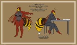 2025 4_arms absurd_res anthro arthropod belly big_belly big_breasts black_body body_hair breasts clothing collared_shirt colored dark_nipples deep_navel dress_shirt european_hornet eyewear female genitals glasses grey_clothing happy_trail hi_res hornet hymenopteran insect_wings insects josephine_cooke model_sheet multi_arm multi_limb musclegut muscular navel necktie nude overweight overweight_female panzerschreckleopard pubes purple_clothing pussy red_body shirt solo striped_body stripes suit topwear vespid vulva wasp white_clothing wings yellow_body