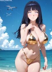 1girls 2d ai_generated ass big_ass big_breasts bikini bikini_top black_hair blunt_bangs boruto:_naruto_next_generations breasts curvaceous curvaceous_female curvaceous_figure curvy curvy_figure female gold_bikini grey_eyes high_quality hime_cut hourglass_figure huge_breasts hyuuga_hinata inviting_to_sex large_breasts light-skin light-skinned_female lips long_hair mature mature_female milf mommy naruto naruto_(series) naruto_shippuden nero100 outdoors pale-skin pale-skinned_female posing sagging_breasts seductive seductive_look sexy_pose sitting stable_diffusion tagmeo thick_ass thick_butt thick_thighs thighs wide_hips