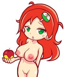 1girls accurate_art_style andou_ringo apple big_breasts female female_only furii_(artist) green_eyes hair hair_accessory hair_down hair_ornament hairclip huge_breasts long_hair looking_at_viewer looking_pleasured naked nipples nude nude_female pussy puyo_puyo puyo_puyo_7 puyo_puyo_artstyle puyo_puyo_fever red_hair thighs vagina