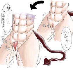 abs breasts clitoris clitoris_growth demon_tail demon_wings female fur hiji_o horns konpaku_youmu magic mid-transformation nipples pussy ripped_clothing skin_color_change tail tearing_clothes touhou transformation translation_request wings