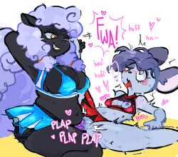 <3_eyes 2girls accessory ahe_gao anthro belly big_breasts black_body blush bodily_fluids bottomwear bovid bra breasts breath caprine cheerleader cheerleader_outfit chubby_female clothing colored curled_hair dildo drooling duo eyelashes female female/female female_only genital_fluids genitals grey_body hair hair_accessory hair_tie hair_up heart hi_res kint looking_at_another looking_at_partner looking_pleasured looking_up lying mammal midriff moan mouse multiple_girls murid murine navel nipple_slip on_back onomatopoeia panting penetration pleated_skirt pupils purple_hair pussy pussy_juice raised_leg rodent saliva saliva_string sex sex_toy sheep simple_background skirt slightly_chubby small_breasts smile smug smug_expression smug_grin spread_legs spreading strapon strapon_sex sweat symbol-shaped_pupils teeth teeth_showing thick_thighs tongue tongue_out toying_partner underwear unusual_pupils vaginal_penetration yellow_eyes
