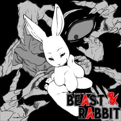 anthro apsel_bluestar beastars black_and_white breasts canid canine canis cover_art domestic_rabbit duo dwarf_rabbit exposed_breasts female haru_(beastars) hi_res humanoid lagomorph legoshi_(beastars) leporid male male/female mammal monochrome nude oryctolagus rabbit wolf