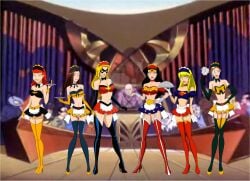 apron avengers barbara_gordon batgirl batman:_the_animated_series batman_(series) black_hair black_manta blonde_hair brown_hair carol_danvers champagne_glass crossover dc_comics dcau deviantart diana_prince duster gloves harem justice_league_unlimited kara_zor-el kitty_pryde lex_luthor lipstick maid maid_uniform marvel marvel_comics mind_control ms._marvel red_hair red_lipstick rogue_(x-men) serving_tray shadowcat super_friends supergirl superman_(series) the_avengers:_earth's_mightiest_heroes the_new_batman_adventures thighhighs watermark watermark_removed white_streak wolverine_and_the_x-men wonder_woman wonder_woman_(series) x-men yellow_eyes