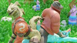 3d anthro ass blender cumming dragon fortnite fortnite:_battle_royale frottage furry gay horse hot_dogging humping hybrid_(fortnite) lizard llama llambro_(fortnite) outdoors penis_between_ass randomonimusxd threesome thunder_(fortnite) unicorn