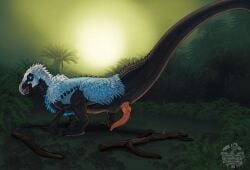 2022 ass beak dinosaur erection feathers feral forest genitals knot looking_at_viewer looking_back male nude ornithischian ornithopod outside penis plant presenting presenting_hindquarters presenting_penis raised_tail reptile scalie solo tail tenontosaurus theroyalfowl tree