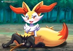 1girls anthro anus ass bbmbbf blush braixen breasts diamond_level female female_only fox furry looking_at_viewer masturbation nintendo open_mouth palcomix pietros_secret_club pokemon pokemon_(species) pokepornlive pussy solo stick stick_in_pussy tongue