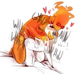 1boy 2d ambiguous_gender ambiguous_penetration color gaster grillby male orange_body penetration rule_63 salt-ankles_(artist) tagme undertale undertale_(series) white_background white_body