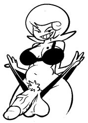 1futa balls big_balls big_breasts big_penis breasts chubby clothed clothing erection futa_only futanari homestuck huge_hips human line_art mole_on_breast monochrome mostly_nude ms_paint_adventures penis rancidducky roxy_lalonde short_hair simple_eyes smile solo standing