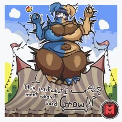 1girls barely_contained big_breasts breasts bursting_breasts dark-skinned_female dark_skin duomi_(kalmoire) female female_only giantess hips huge_breasts jester jester_cap large_breasts m3galithic mario_(series) mega_mushroom mushroom power_up ripped_clothing shocked shy_gal solo solo_female super_mario_bros. surprised tagme thick thick_thighs thighs video_games wide_hips