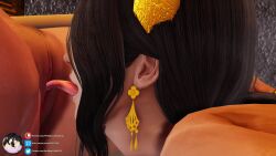 2girls 3d animated areolae armlet ass babylonian_mythology bastet_(smite) black_hair bob_cut braces braid breasts bubble_ass bubble_butt cat_ears cat_tail catgirl cunnilingus dark-skinned_female dark_skin deity egyptian egyptian_mythology goddess hi-rez_studios honey_select honey_select_2 hood horn horns huge_ass ishtar_(smite) large_breasts mesopotamian_mythology middle_eastern_female middle_eastern_mythology moaning mythology naked nipples nude oral pussy smite sound spread_legs tagme theobscureone throne vagina video yuri