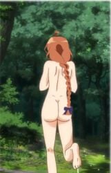 ass barefoot chillin'_in_my_30s_after_getting_fired_from_the_demon_king's_army edit kaiko_sareta_ankoku_heishi_(30-dai)_no_slow_na_second_life lake long_hair marika nude nude_female outdoors rear_view ribbon woods