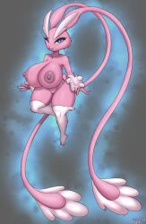 absurd_res anthro big_breasts blue_eyes breasts female fur generation_4_pokemon genitals hi_res huge_breasts hybrid lopunny mew nintendo nipples pink_body pink_fur pokemon pokemon_(species) pussy short_stack thick_thighs wide_hips wolfmask