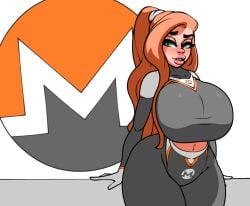 bimbo green_eyes huge_ass huge_breasts monero-chan orange_hair scolexxx thick_lips