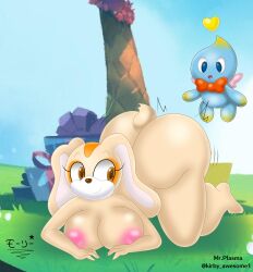 2023 aged_up anthro ass big_ass big_breasts breasts chao_(sonic) cream_the_rabbit female large_breasts lying male nude nude_female rabbit remake sega shaking_ass sonic_(series) sonic_the_hedgehog_(series) superstarplasma