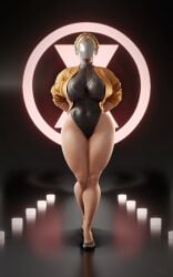 1girls 3d atomic_heart bare_legs big_breasts bolero breasts busty curvaceous curvy curvy_body curvy_female curvy_figure female female_focus female_only full_body high_heels hourglass_figure left_(atomic_heart) leotard light-skinned_female light_skin pinup pinup_pose robot sleeves_rolled_up snoopz solo solo_female tagme the_twins_(atomic_heart) thick_thighs thong_leotard voluptuous voluptuous_female wide_hips