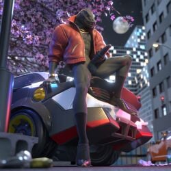 anthro anthro_only black_body blender_(software) blender_eevee canid canine car cherry_blossom cherry_blossom_tree cherry_tree city city_background cityscape clock clothing epic_games fennix_(fortnite) footwear fortnite fox fruit_tree fur genitals hi_res jacket jewelry komodo_dragon lizard long_penis male male_only mammal masturbation monitor_lizard moon necklace night orange_body orange_eyes orange_fur outside penis phone plant public public_exposure public_nudity red_eyes reptile scales scalie shoes sitting sitting_on_car socks solo solo_focus staring_at_penis street street_lamp streetwear thunder_(fortnite) topwear trash tree vehicle watch window wristwatch