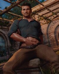 ckang2021 male male_only naked nathan_drake playstation uncharted uncharted_4 video_games