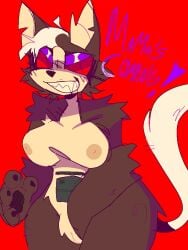 anthro big_breasts breasts dominant dominant_female felid feline female genitals mama_tattletail mammal pussy skyl4378 solo thick_thighs toy