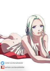 1girls ass blue_eyes breasts edelgard_von_hresvelg excaliblader female female_only fire_emblem fire_emblem:_three_houses intelligent_systems light-skinned_female looking_at_viewer lying_on_stomach naked nintendo nude nude_female solo solo_female white_background white_hair