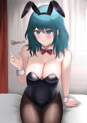 alternate_costume breasts bunny_ears bunny_girl bunnysuit byleth_(fire_emblem) byleth_(fire_emblem)_(female) delvy_17 female female_only fire_emblem fire_emblem:_three_houses looking_at_viewer nintendo solo