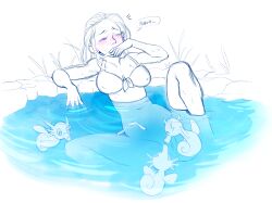 blush bra chaindecay cunnilingus horsea hot_spring pokémon_(species) pokemon pokephilia pussy sketch sucking water