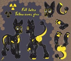 absurd_res belt belt_collar clothing collar dracony drone drone_(mlp) friendship_is_magic gas_mask hasbro hi_res latex lighting_zap male mask midnightflight model_sheet my_little_pony non-human rubber rubber_clothing rubber_suit solo