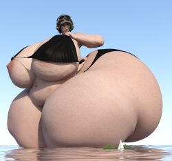 1girls 3d ass_bigger_than_body ass_bigger_than_breasts ass_bigger_than_head ass_bigger_than_torso bikini black_bikini chubby chubby_female colossal_ass ela_(rainbow_six) female giant giantess gigantic_ass gigantic_breasts huge_thighs hyper hyper_ass hyper_breasts hyper_thighs island large_breasts macro massive_ass nipple_slip obese overweight plump polakpeasant rainbow_six rainbow_six_siege thick_thighs water