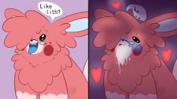 absurd_res ahe_gao annoyedclaude blush bodily_fluids comic cum dialogue digital_drawing_(artwork) digital_media_(artwork) english_text feral flutter fur generation_9_pokemon genital_fluids hi_res looking_at_viewer looking_pleasured male mammal nintendo open_mouth oral pawmot pink_body pink_fur pokemon pokemon_(species) rodent simple_background smile solo text tongue tongue_out