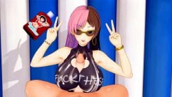 cleavage_cutout cutout extremesoda fuck-me_shirt koikatsu neo_(rwby) one-piece_swimsuit paizuri rwby swimsuit tagme