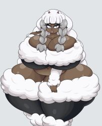 big_ass breasts_bigger_than_head caprine gigantic_breasts huge_ass large_hips large_thighs luditima pokemon pokemon_(species) sheep thick_thighs wide_hips wooloo