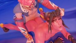 2boys anal anal_sex demon dominion_(fortnite) fortnite from_behind gay gay_sex horns male/male male_only male_penetrated male_penetrating male_penetrating_male morro_(fortnite) muscular muscular_male red_skin scoutfuntf2 yaoi