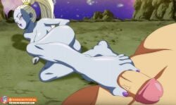 angel_(dragon_ball) animated blue_skin dragon_ball dragon_ball_super feet female foot_fetish foot_play footjob foxybulma universe_6/universe_7 unseen_male_face vados white_hair