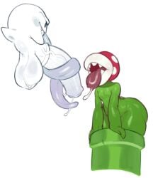 autofellatio autotonguejob big_penis boo_(mario) cock drool drooling flora_fauna flower gay ghost hibiscusemote huge_cock imminent_oral imminent_sex large_penis long_tongue male/male male_only mario_(series) moba_(artist) penis piranha_plant plantie precum precum_drip tongue tongue_out tonguejob