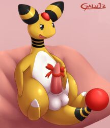 2021 accessory ampharos animal_genitalia balls bedroom_eyes big_balls digital_media_(artwork) erection feet feral feral_only forehead_gem galv3z_(artist) generation_2_pokemon genitals hi_res horn looking_at_viewer male mammal markings multicolored_ears narrowed_eyes naughty_face nintendo nude on_bean_bag open_mouth penis penis_accessory penis_bow penis_ribbon pink_penis pokemon pokemon_(species) portrait presenting presenting_penis ribbons seductive shaded simple_background sitting smile solo solo_focus striped_markings striped_tail stripes tail tail_gem tail_markings tapering_penis thick_thighs tongue two_tone_ears two_tone_tail white_balls white_body white_skin yellow_arms yellow_body yellow_face yellow_feet yellow_nose yellow_skin yellow_tail