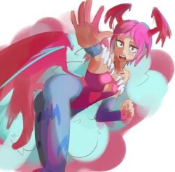 clothing cupperexe cupperunchained darkstalkers drawn flat_chest lilith_aensland succubus