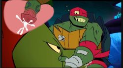 bodily_fluids cum cum_in_mouth cum_inside duo fellatio genital_fluids jimmyfluffy male male/male oral penile raphael_(tmnt) reptile rise_of_the_teenage_mutant_ninja_turtles scalie sex size_difference sucking teenage_mutant_ninja_turtles turtle