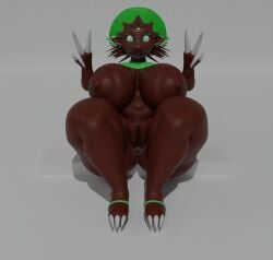 3d_(artwork) anthro anus areola ass belly big_breasts big_butt breasts claws curvy_figure digital_media_(artwork) fan_character female fur generation_4_pokemon genitals gesture hi_res highyenaarts huge_breasts huge_butt huge_thighs humanoid looking_at_viewer nintendo nipples nude open_mouth overweight plump_labia pokemon pokemon_(species) presenting puffy_anus puffy_areola pussy simple_background smile solo solo_focus spreading thick_thighs v_sign weavile wide_hips