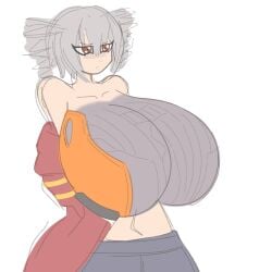 2023 big_breasts breast_expansion breast_growth breasts brown_hair female genderswap genderswap_(mtf) generator_rex gray_hair grey_hair huge_breasts maskrayx rex_salazar rule_63 tagme twin_drills